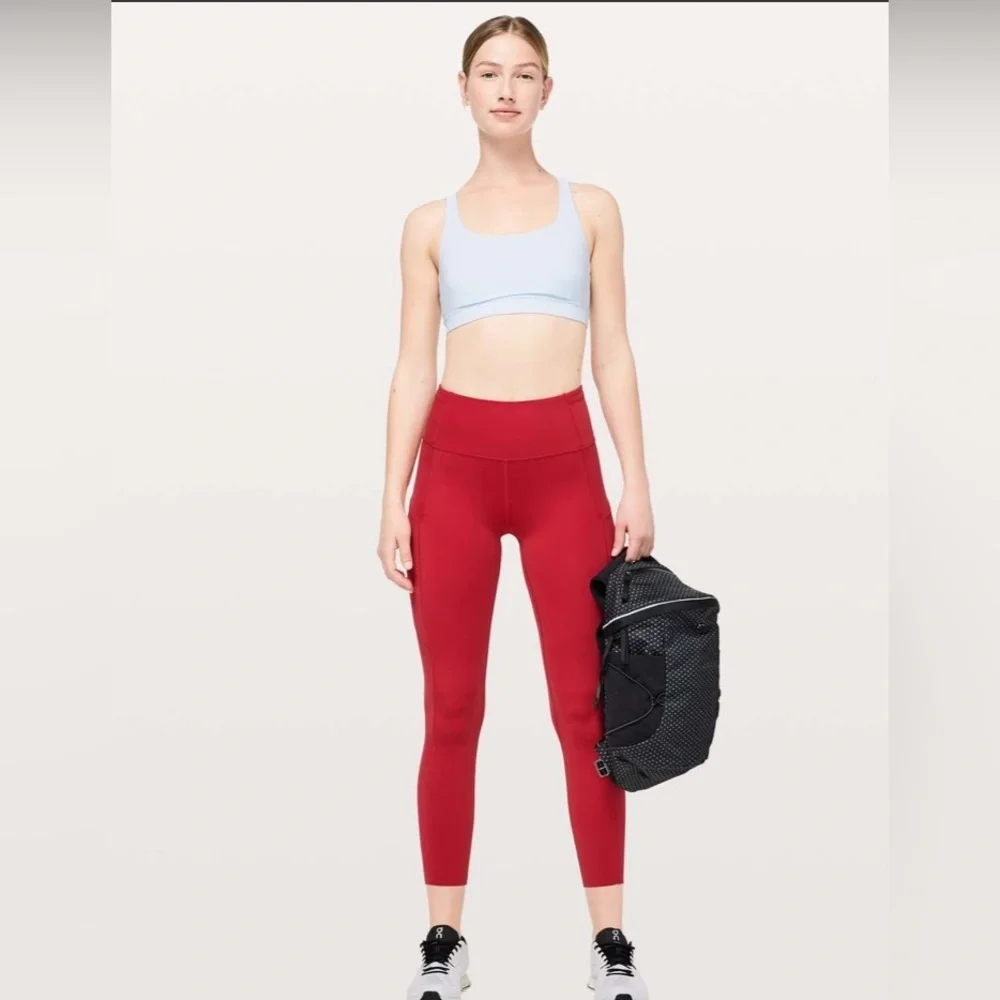 Lululemon | Fast & Free 7/8 Tight II Non-Reflective Nulux 25 True Red Plus SZ 14